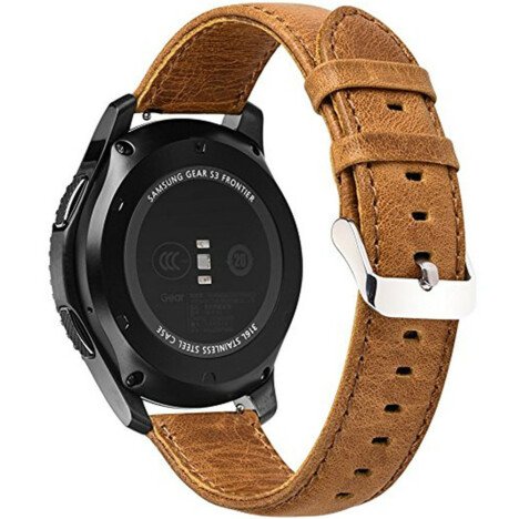 Curea piele Smartwatch Samsung Galaxy Watch 4, Watch 4 Classic, Gear S2, iUni 20 mm Vintage Brown