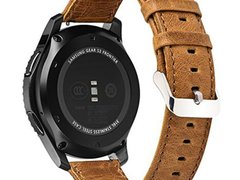 Curea piele Smartwatch Samsung Galaxy Watch 46mm, Samsung Watch Gear S3, iUni 22 mm Vintage Brown